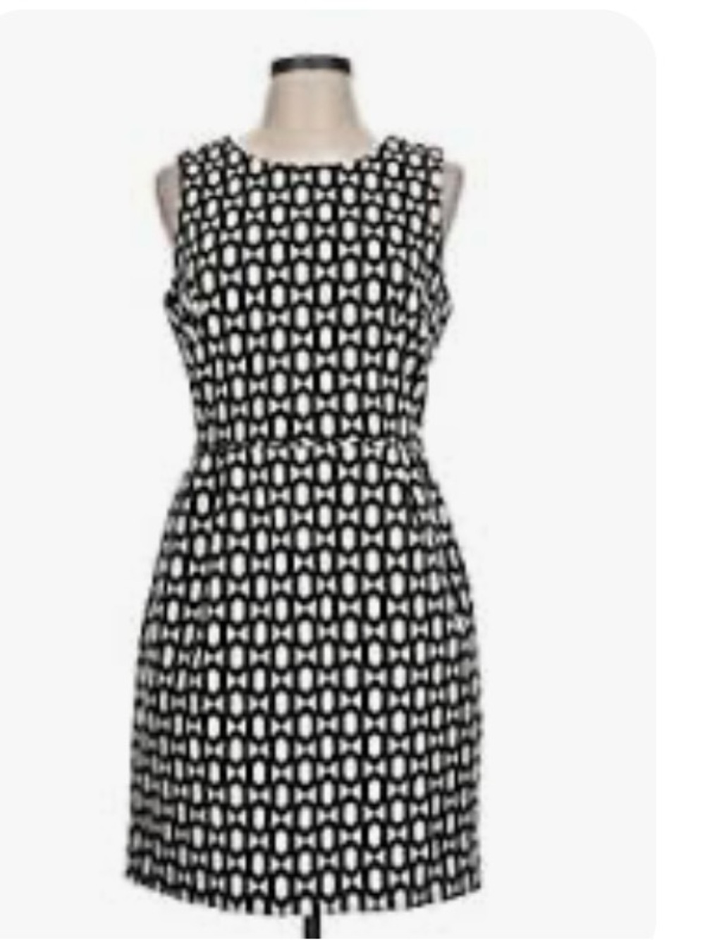 J. Crew Black and White Geometric Midi Dress